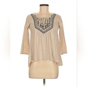 Hollister Beige Embroidered Blouse